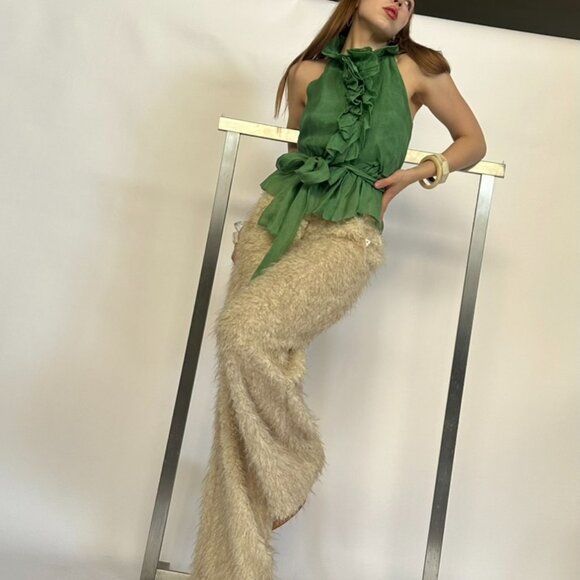 SOLD Robert Rodriguez Green Silk Ruffle Tank - Picture 4 of 6